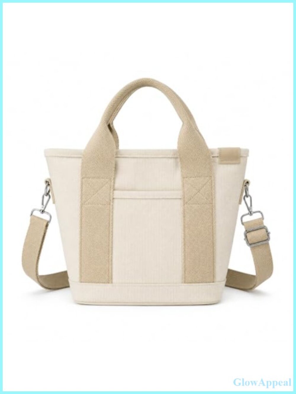 Canvas Small Tote Bag with Zipper Crossbody Multi Pocket Mini Boat Tote